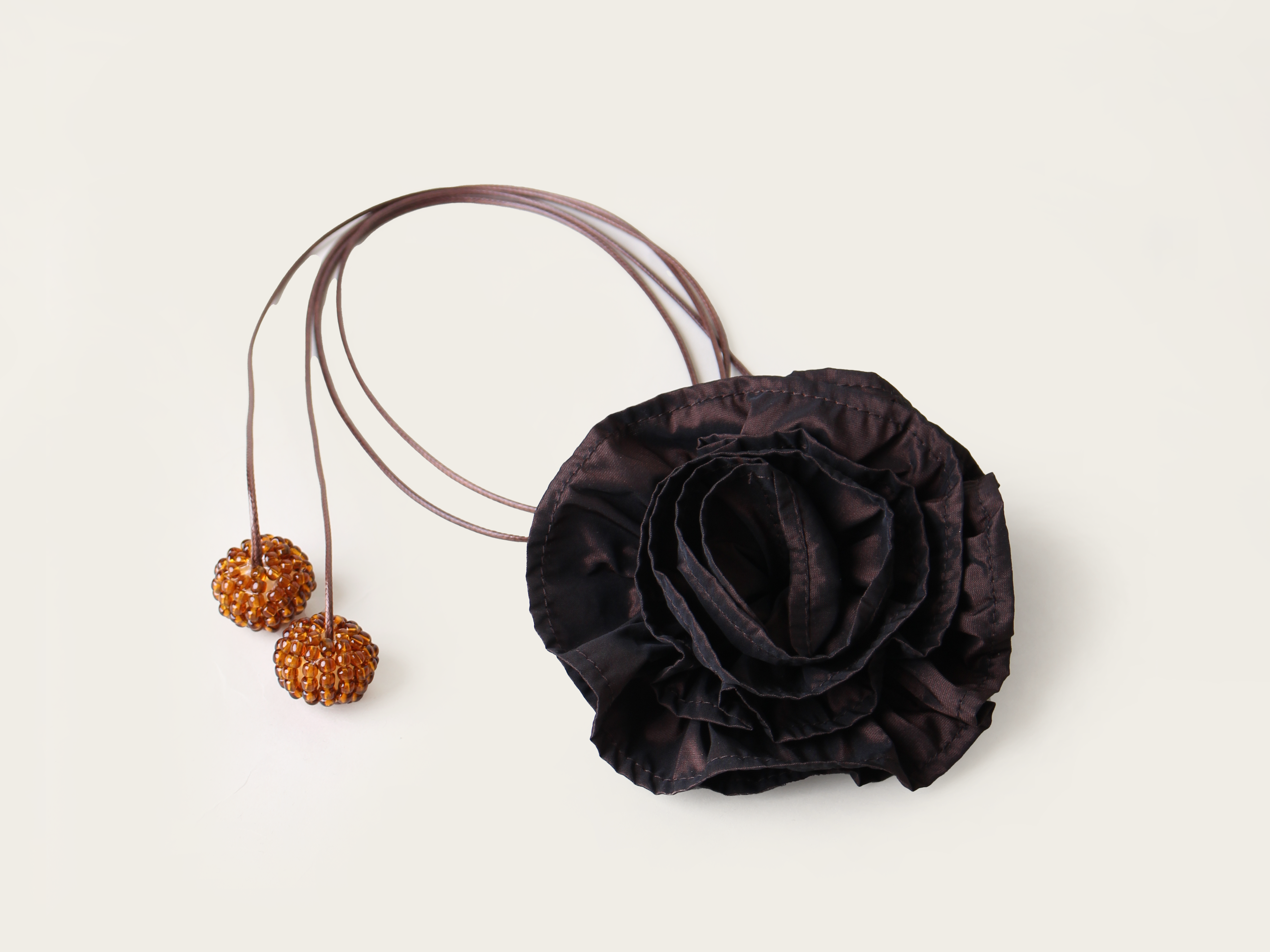 VANINA Belle De Nuit Choker c-belle de nuit _chocolate brown taffeta_