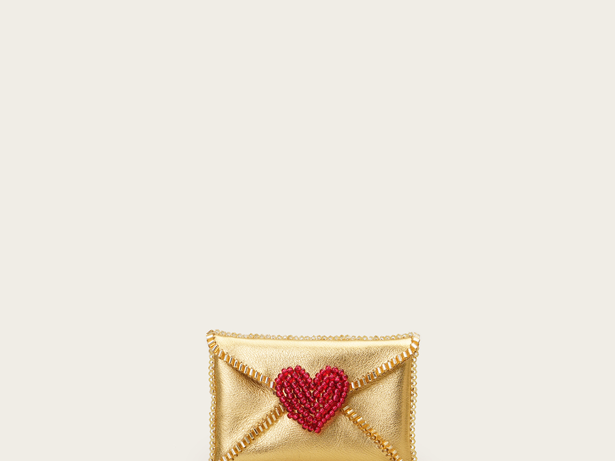 VANINA Love Letter Cardholder cardholder-love letter_gold leather_