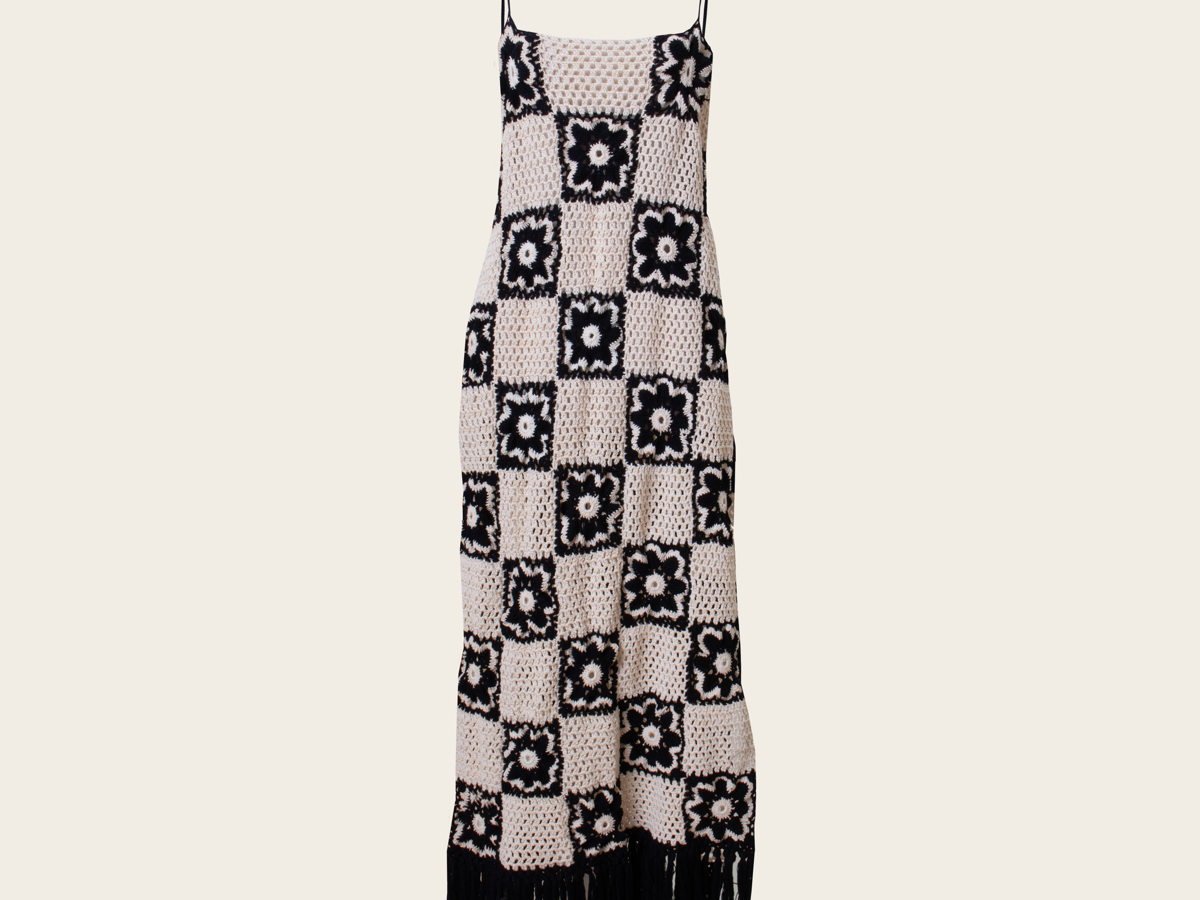 VANINA Echarpe De Fleur Dress dr-echarpe de fleurs_black and white_xl